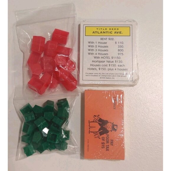 Monopoly Game Replacements: Deeds Chance Community Cards Houses Hotels 1996? New - Picture 4 of 6